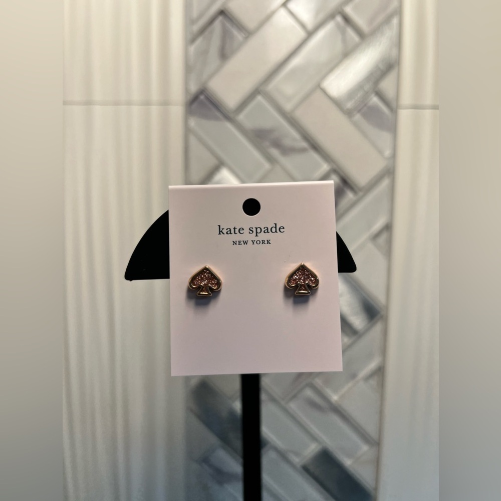 Kate Spade Everyday Spade Rose Gold Earrings - Picture 5 of 5